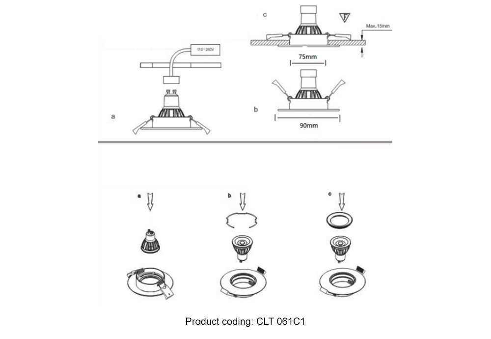 CLT 061C1 GO Встраиваемый светильник Crystal Lux Clt 061 CLT 061C1 GO
