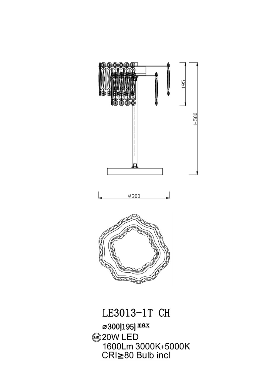 LE3013/1T CH Настольная лампа LEON Chatelaine LE3013/1T CH
