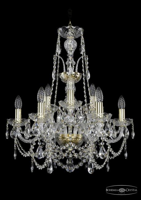 1411/6+3/195/XL-65 G Подвесная хрустальная люстра 1411 Bohemia 1411/6+3/195/XL-65 G