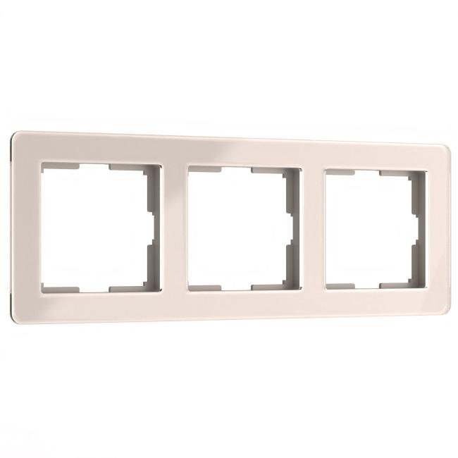 W0032743/ Рамка на 3 поста Acrylic (айвори) Рамка Werkel Acrylic айвори W0032743/ Рамка на 3 поста Acrylic (айвори)