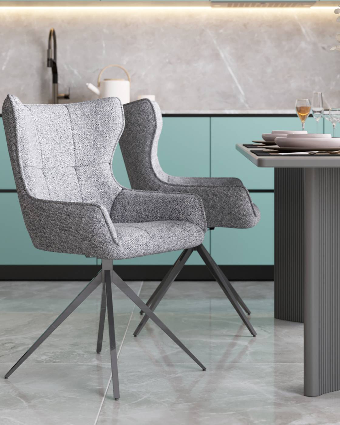 Стул вращающийся Stool Group Carlene DC-2409007 grey FL07
