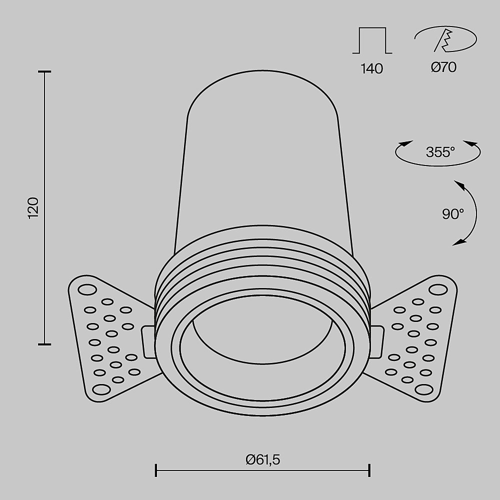 DL125-L12-3K-TRS-W Встраиваемый светильник Maytoni FOCUS LED DL125-L12-3K-TRS-W