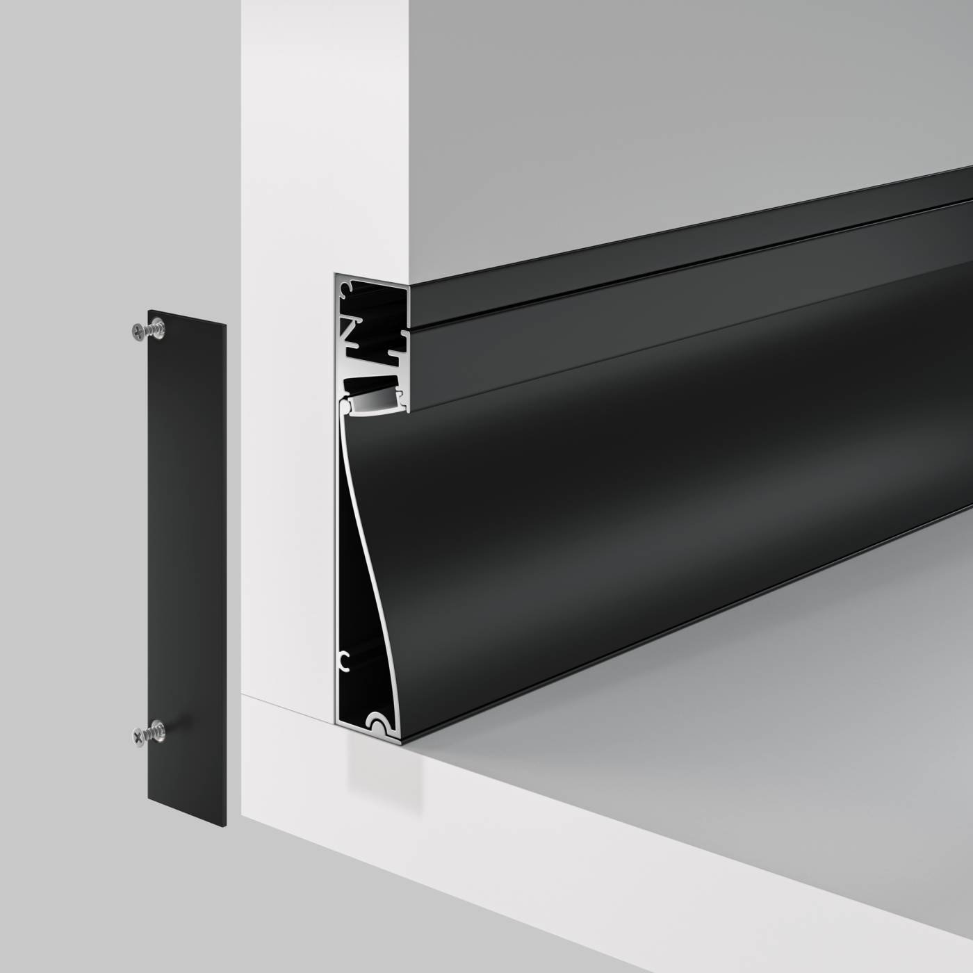 Алюминиевый профиль плинтус с подсветкой 80x18 Maytoni Алюминиевый профиль ALM-8018-B-2M