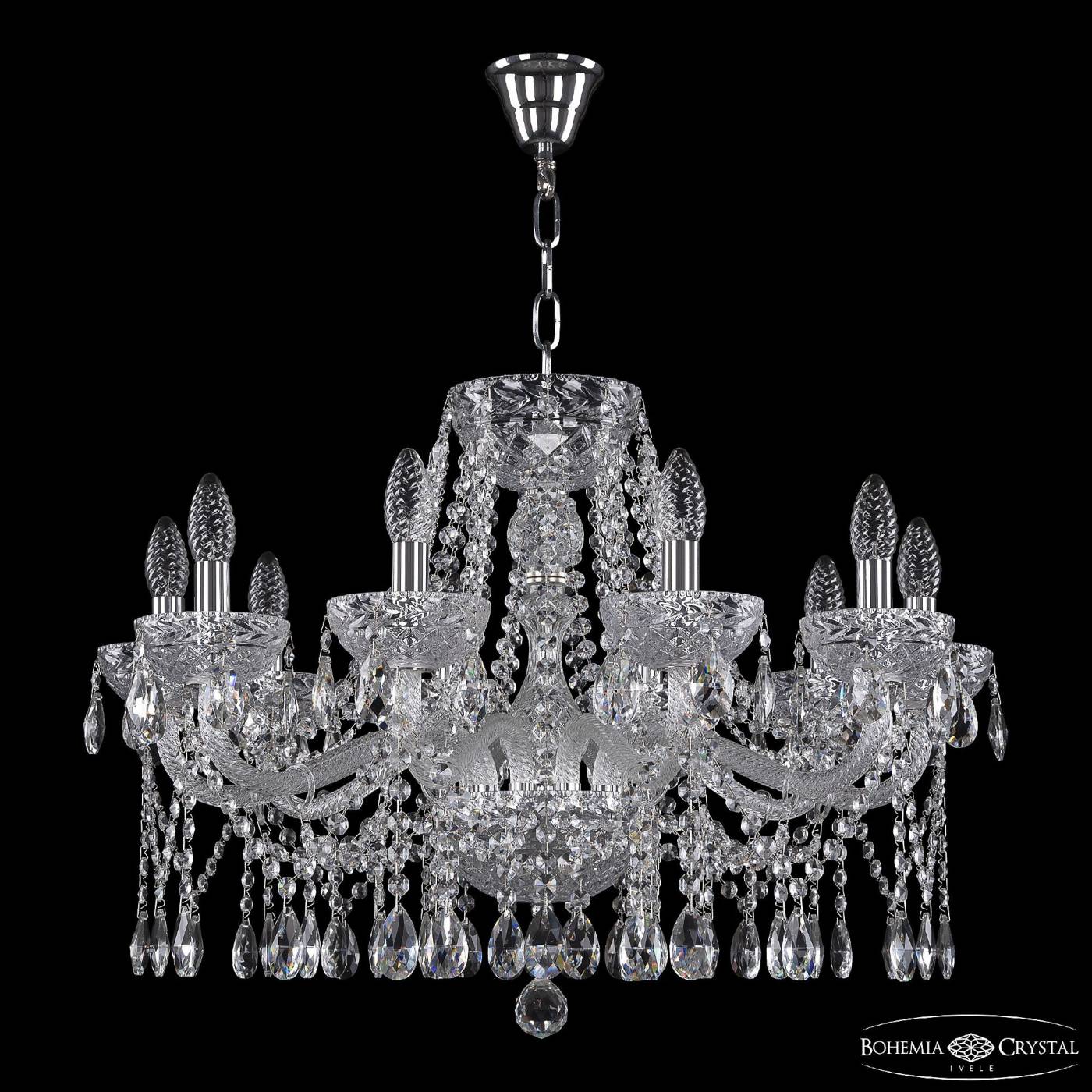 Подвесная люстра Bohemia 5413 5413/10/240 Ni Clear/M-1F