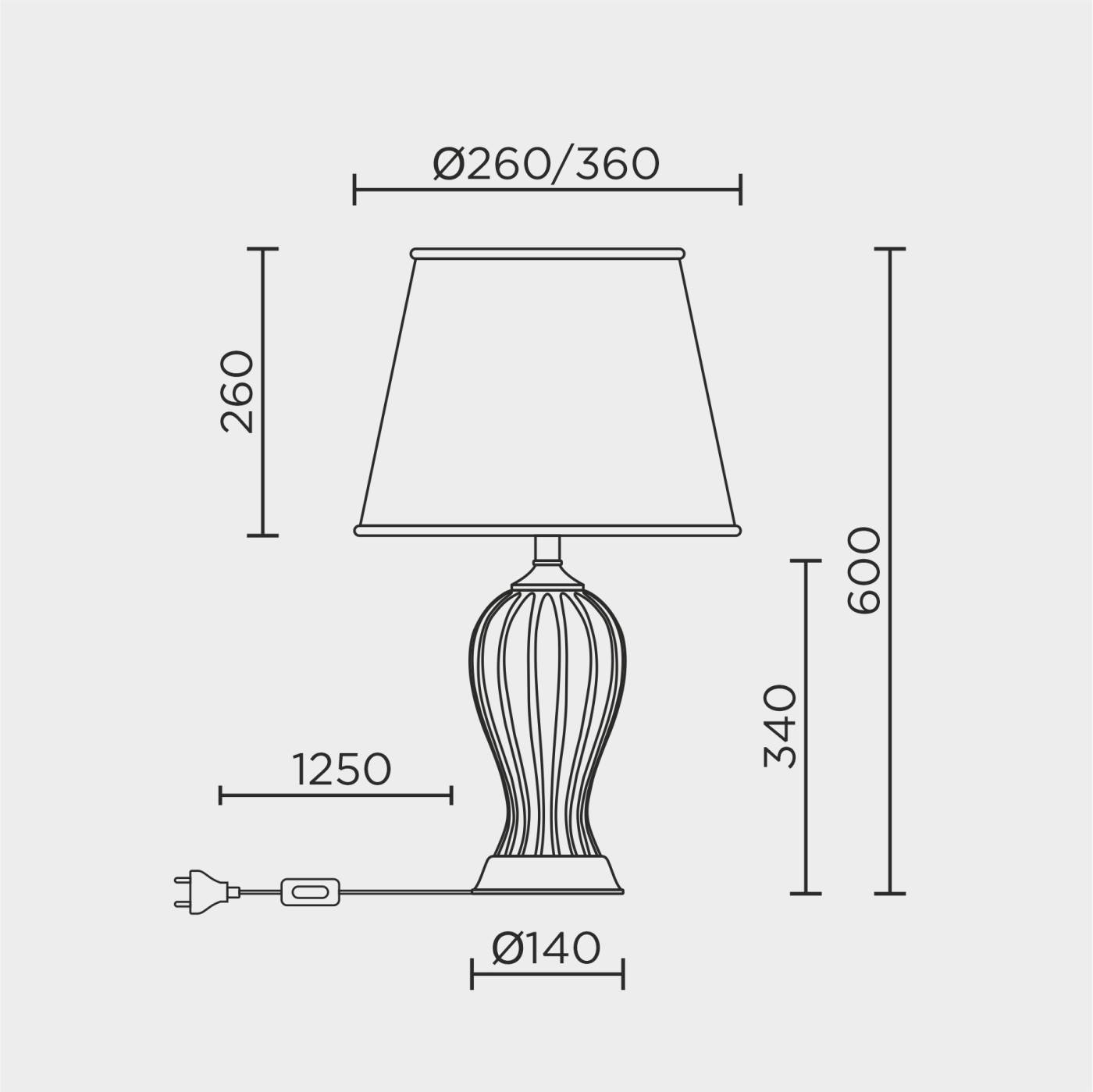 Настольная лампа ML Modelux ML.6055.01TL GN