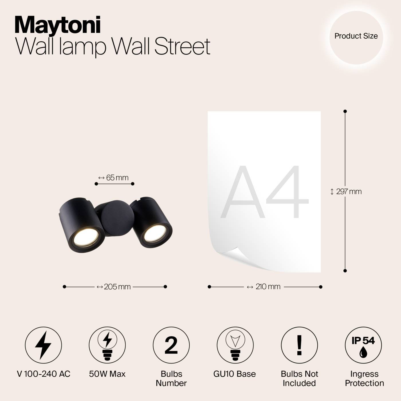 O010WL-02B Настенное бра Maytoni Wall Street O010WL-02B