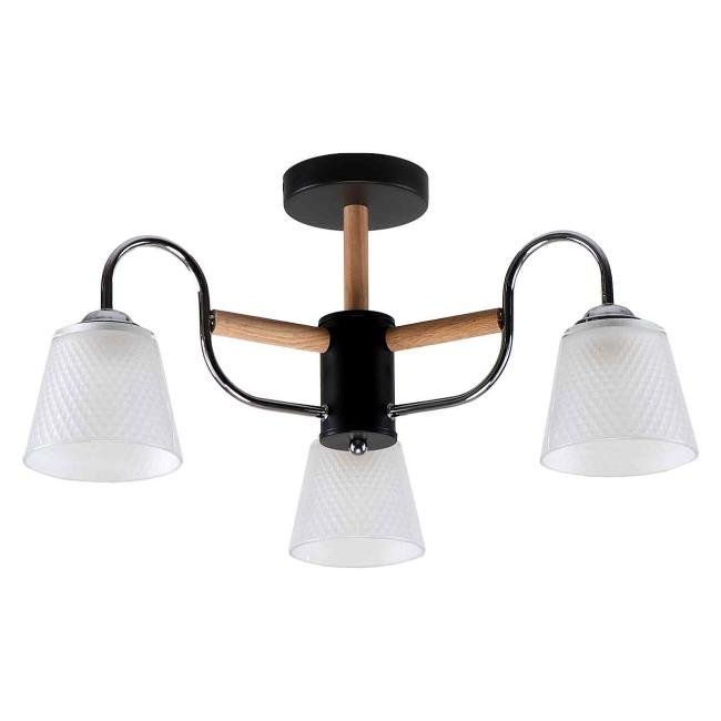 MD.51941-3-S-BK+WOOD Потолочная люстра IMEX Notta MD.51941-3-S-BK+WOOD