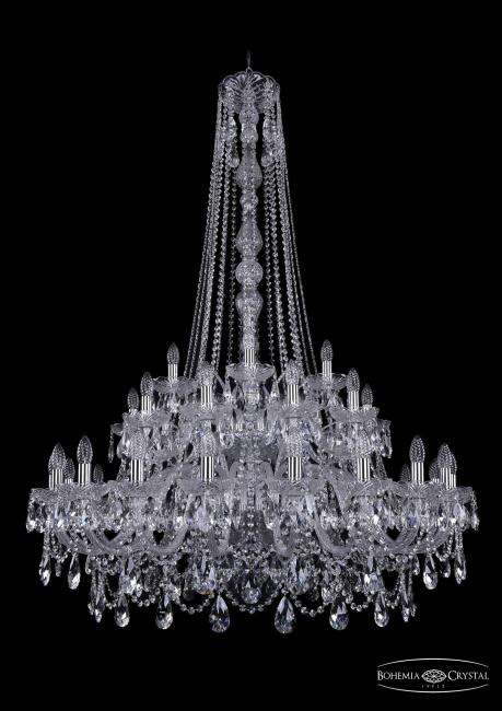1411/20+10+5/400/h-155/2d Ni Подвесная хрустальная люстра 1411 Bohemia 1411/20+10+5/400/h-155/2d Ni