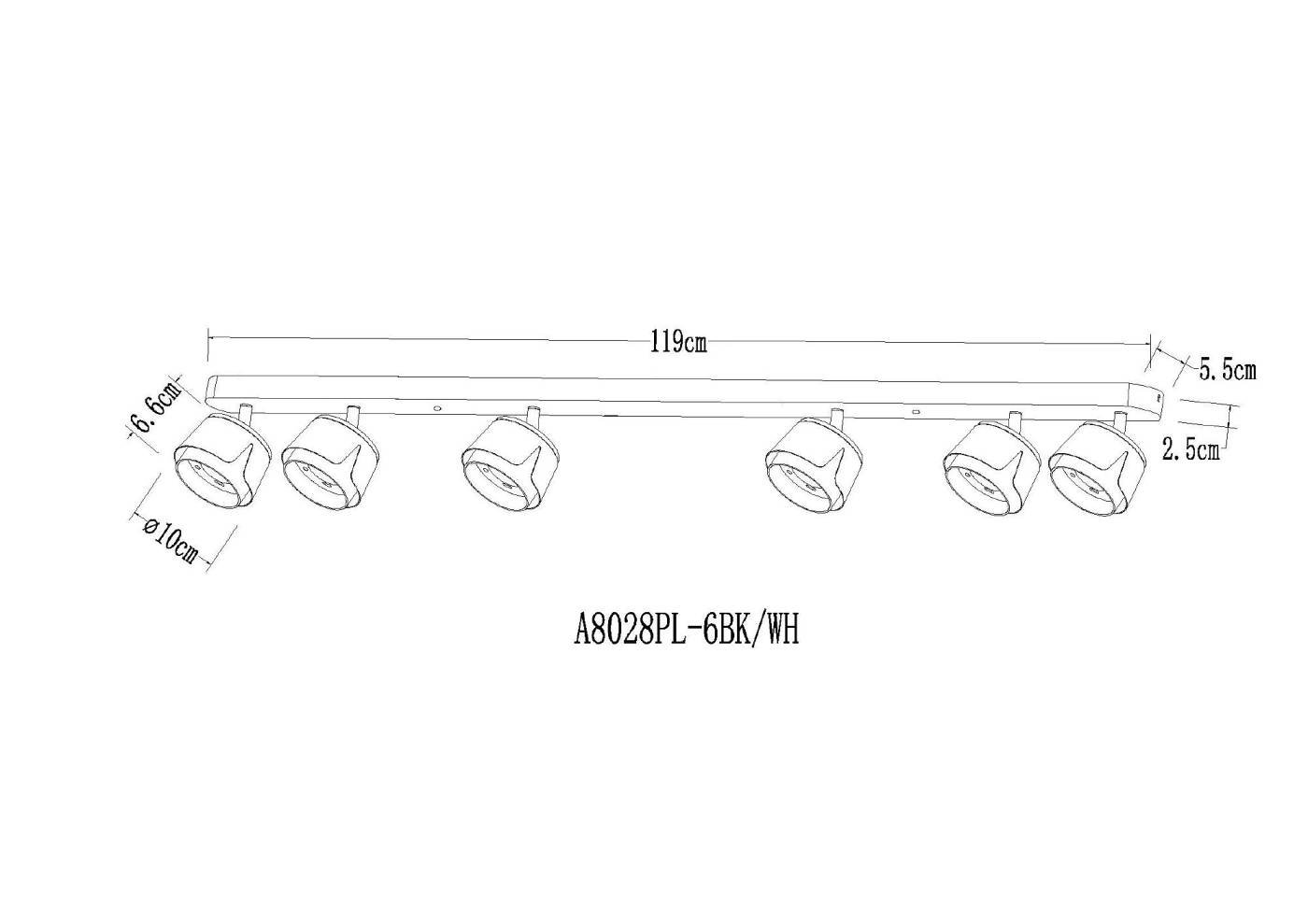Светильник спот Arte Lamp Amaks A8028PL-6WH