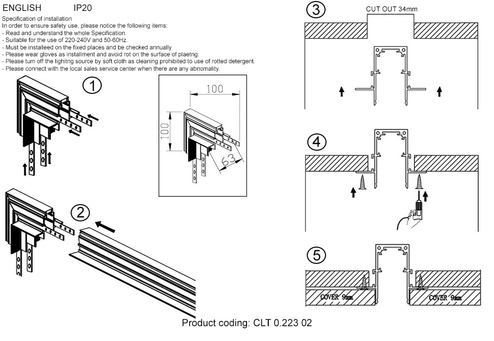 Внутренний соединитель угловой для встраиваемого магнитного шинопровода Crystal Lux CLT 0.113 CLT 0.223 02 BL