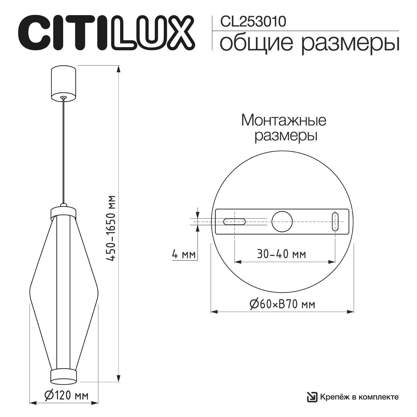 Подвесной светильник TANNA Citilux CL253010