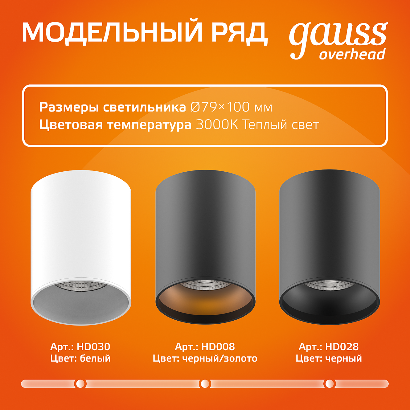 Накладной светильник Gauss HD030