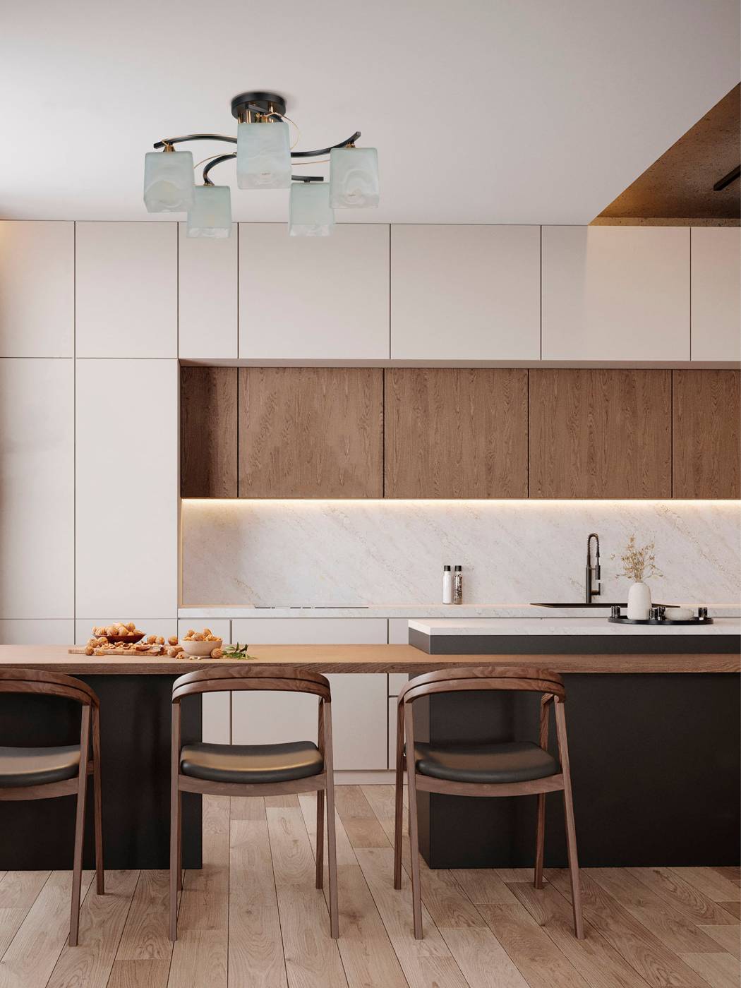 Потолочная люстра Мелодия Света Cube P5535-5 BK+GD 000029941