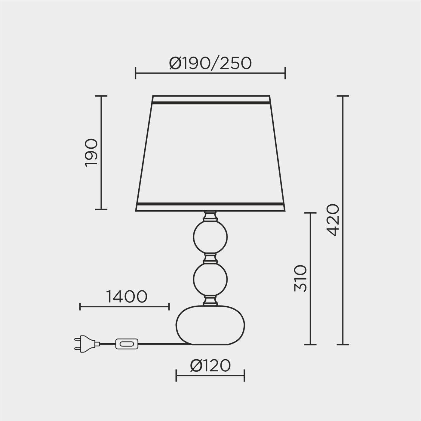 Настольная лампа ML Modelux ML.6142.01TL BK