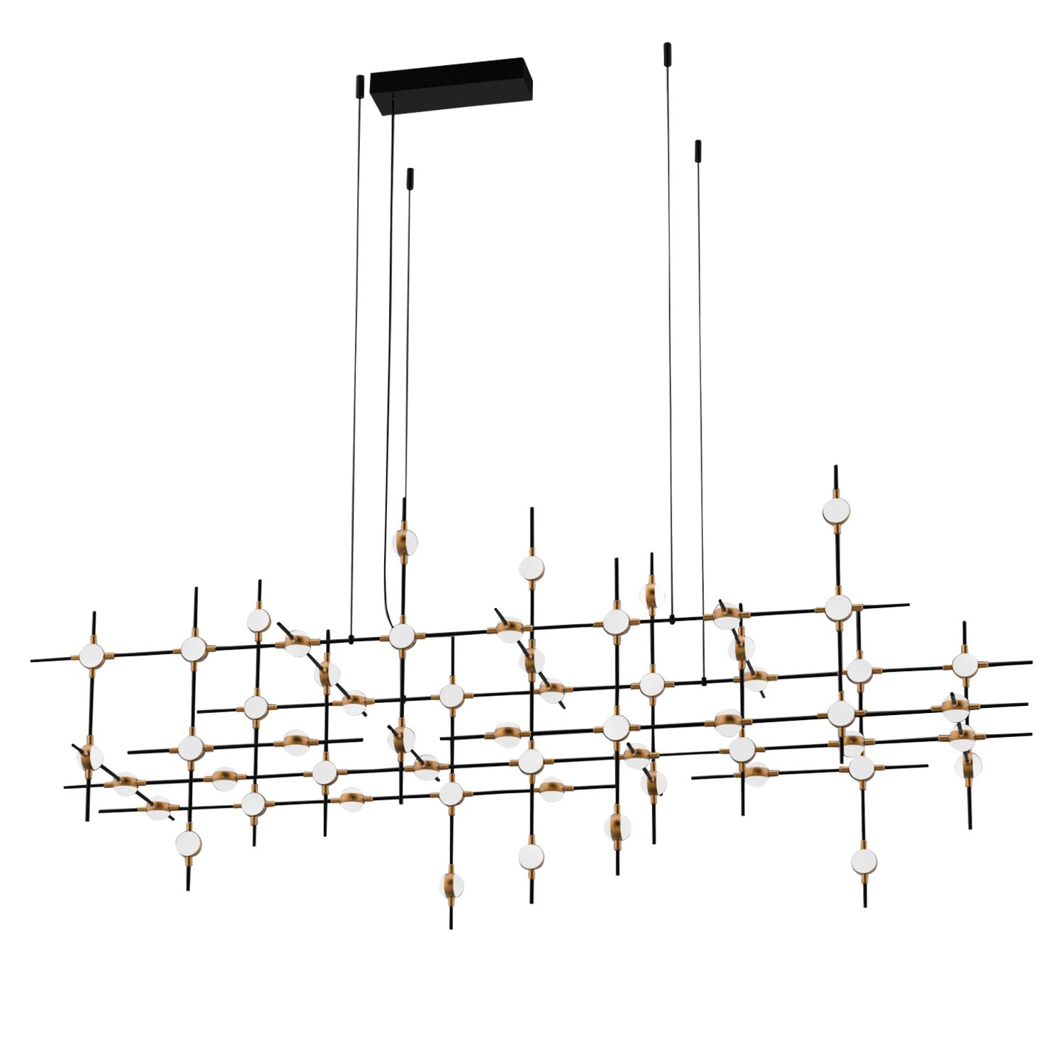 MD18001067-55A black/gold Подвесная люстра Delight Collection Molecular MD18001067-55A black/gold
