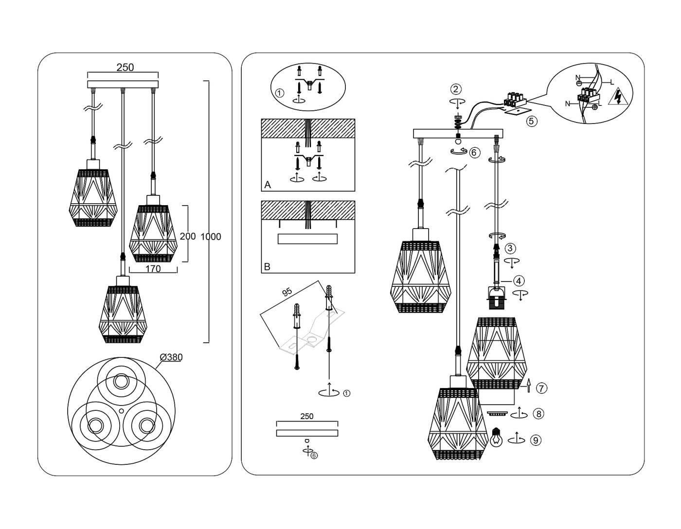 Светильник подвесной Ambrella Loft TR8522