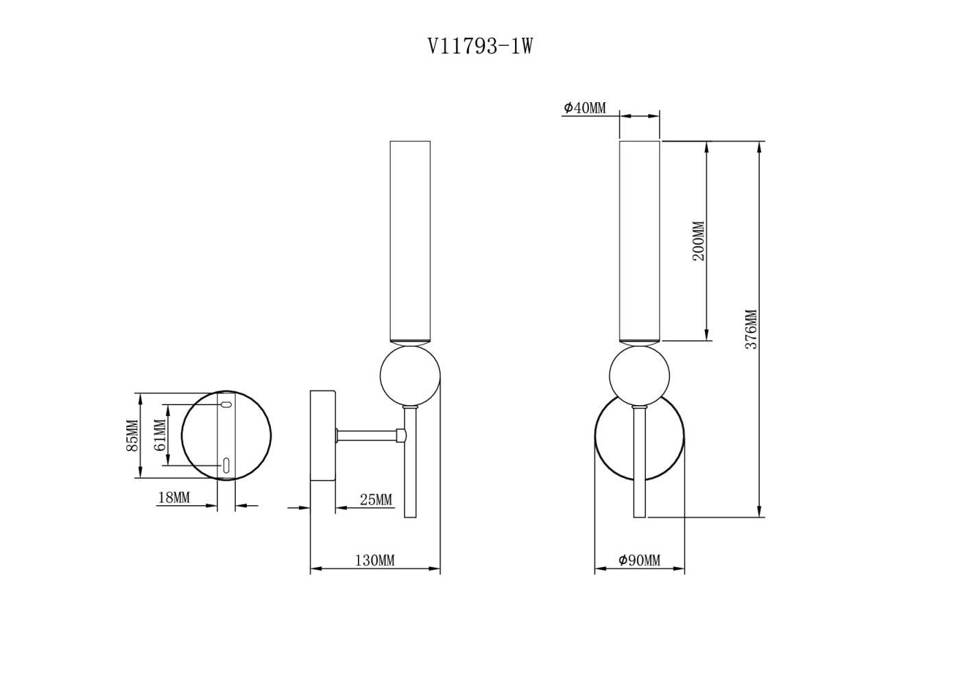 V11793-1W Настенное бра Moderli Illis V11793-1W