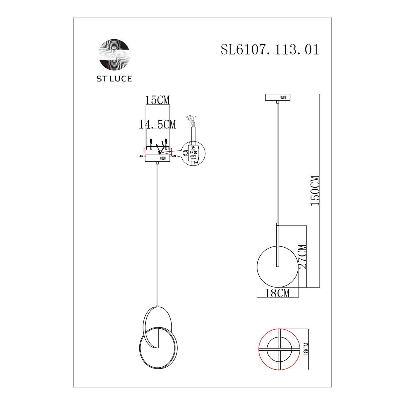 SL6107.113.01 Светильник подвесной ST Luce Eclisse SL6107.113.01