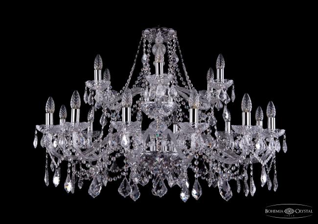 Подвесная хрустальная люстра 1413 Bohemia 1413/12+6/360/2d Ni Leafs