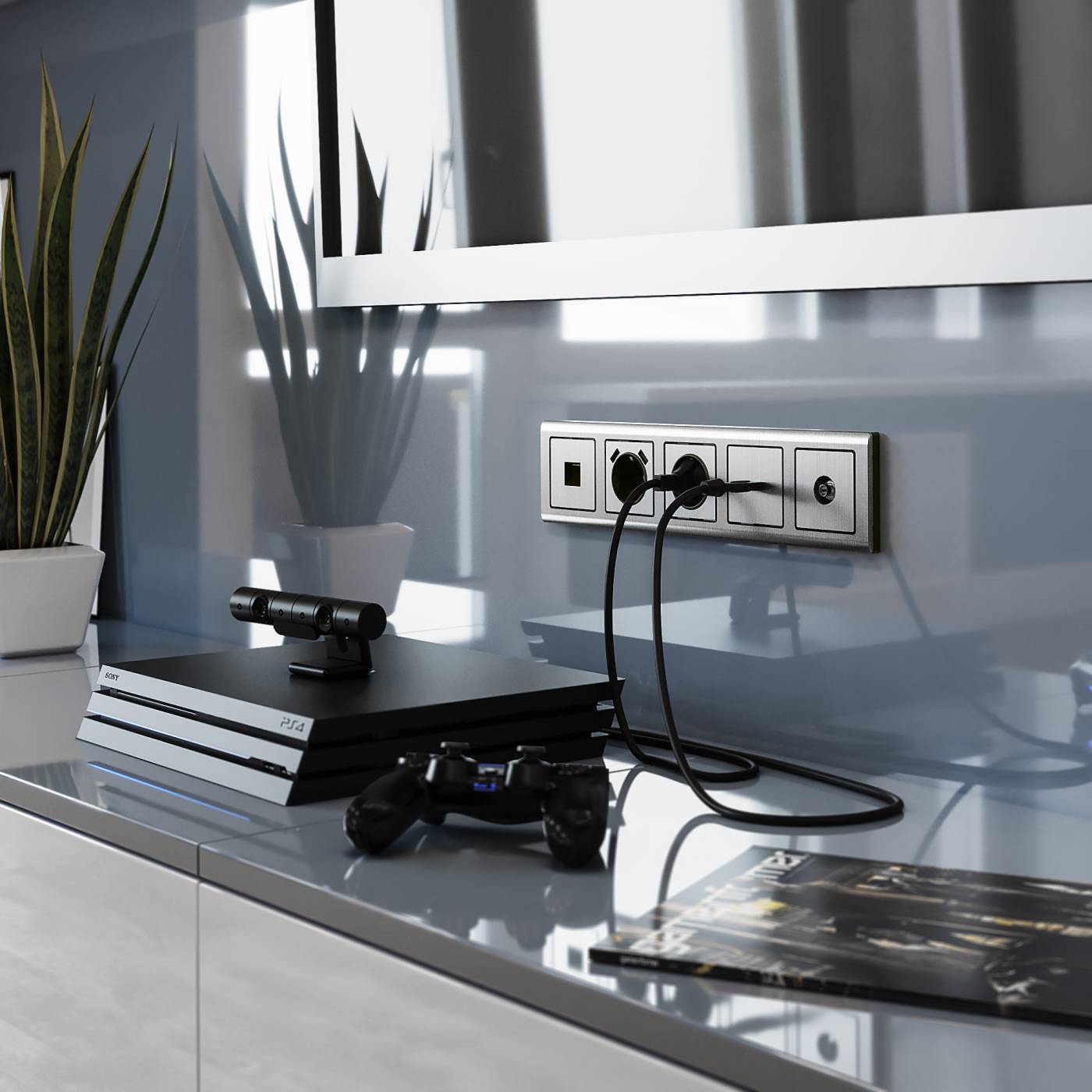 Розетка Werkel W1171002/ Розетка с заземлением (глянцевый никель)