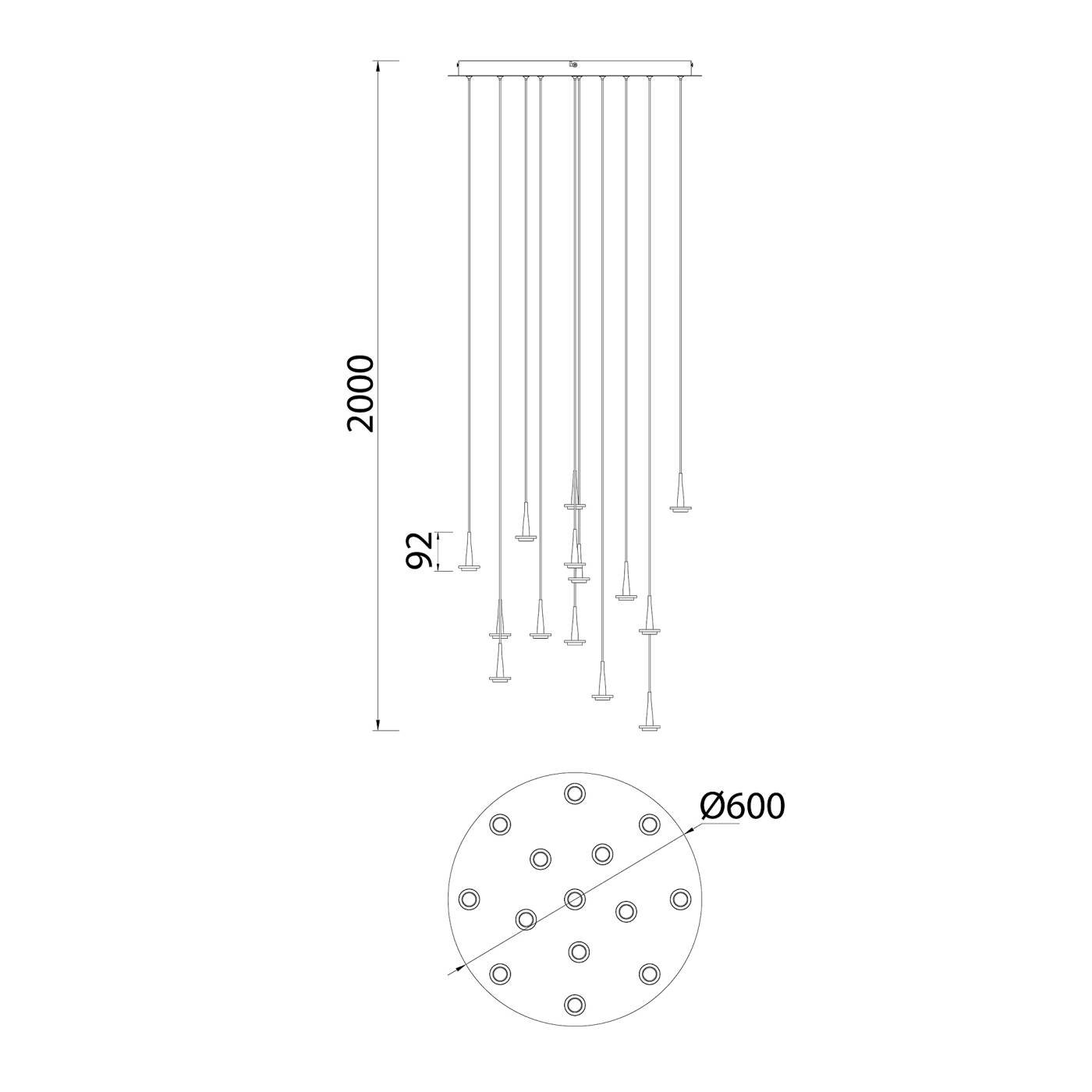 Люстра подвесная БЕЗ плафонов (14) Mantra Andromeda 8935