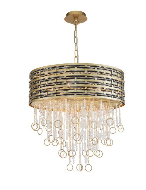 PERSO 4931.6 gold&black Подвесная хрустальная люстра Perso Lucia Tucci PERSO 4931.6 gold&black