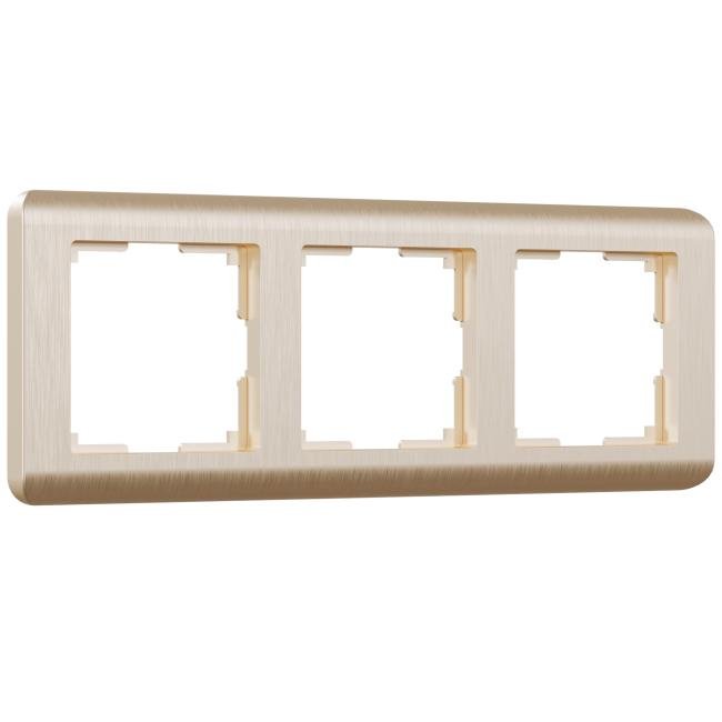 W0032111/ Рамка на 3 поста Stream (шампань) Рамка Werkel W0032111/ Рамка на 3 поста Stream (шампань)