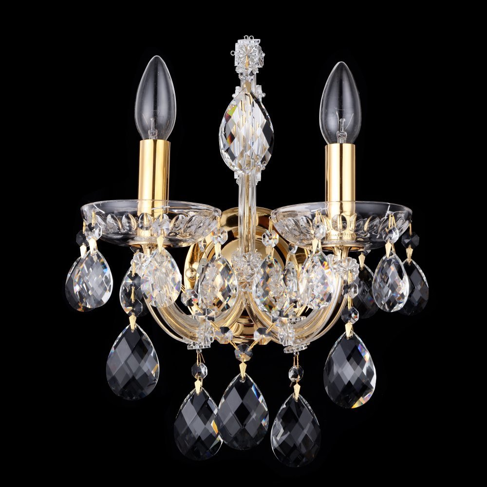ISABEL AP2 GOLD/TRANSPARENT Настенное бра Crystal Lux Isabel ISABEL AP2 GOLD/TRANSPARENT