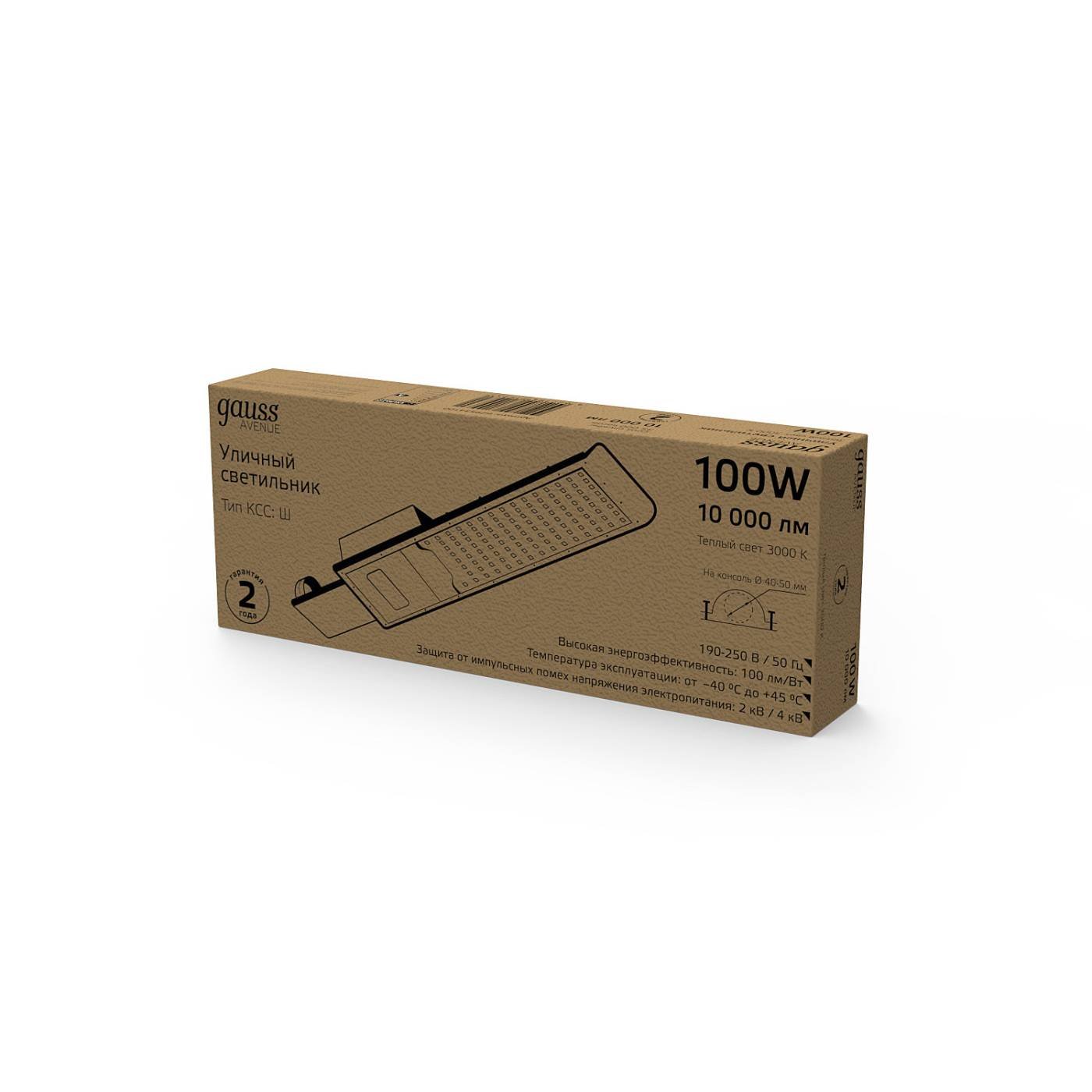Консольный уличный светильник Gauss Avenue 3000 629534100
