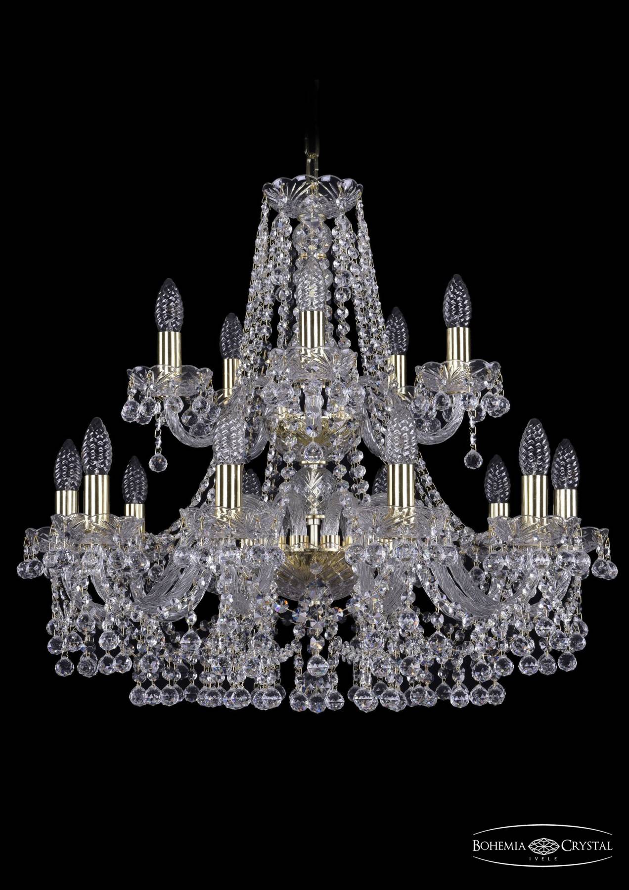 1409/10+5/240/2d G Подвесная хрустальная люстра 1409 Bohemia 1409/10+5/240/2d G