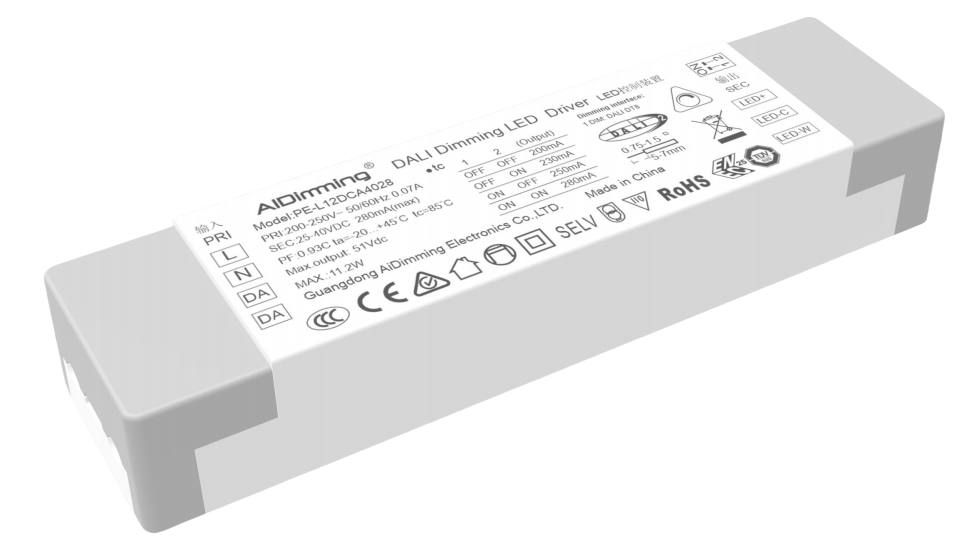 00-00043643 Драйвер Aidimming, 10Вт, 250мА (max) DALI DT8, SWG LUMKER 00-00043643