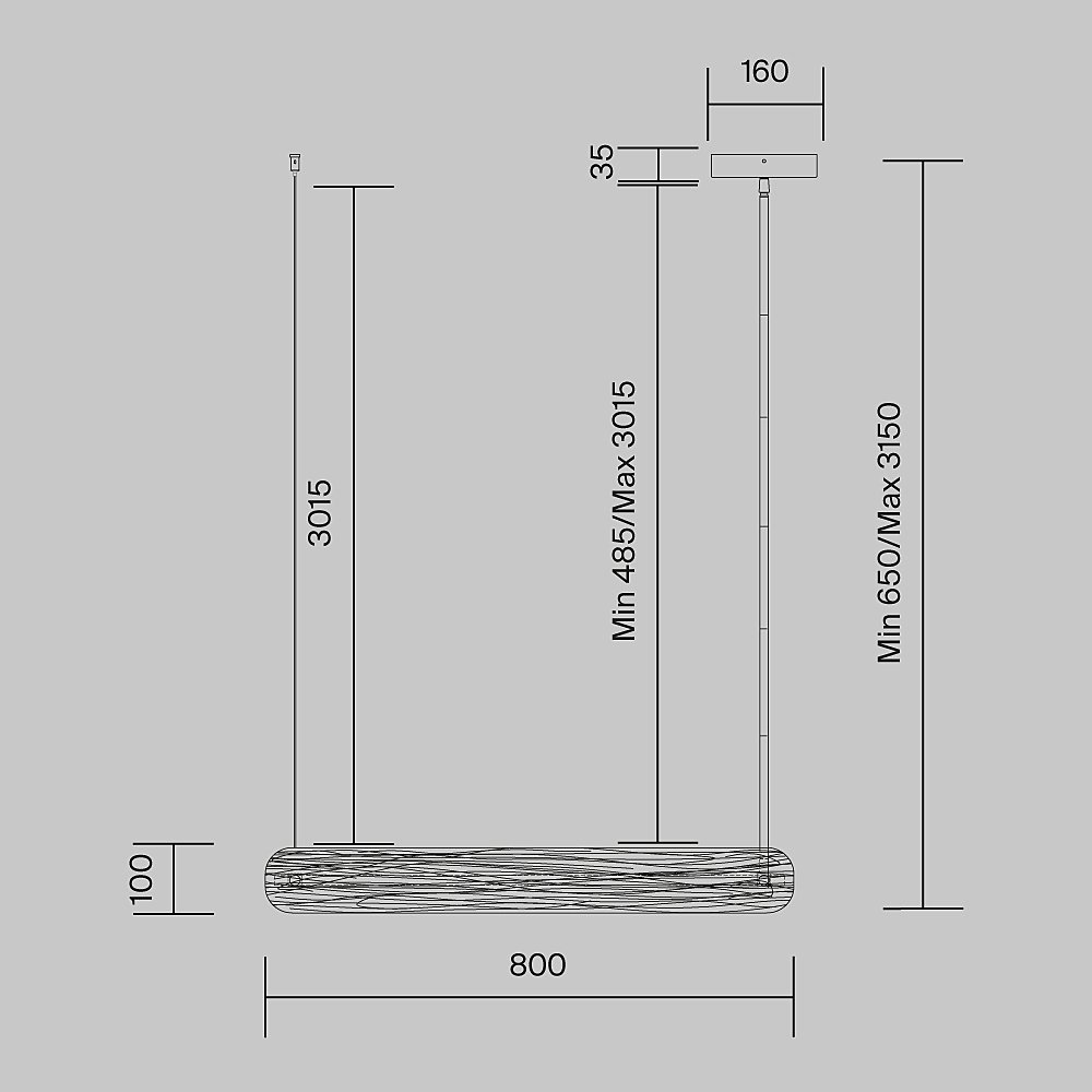 Светильник подвесной Maytoni Frostum MOD439PL-L20BSK
