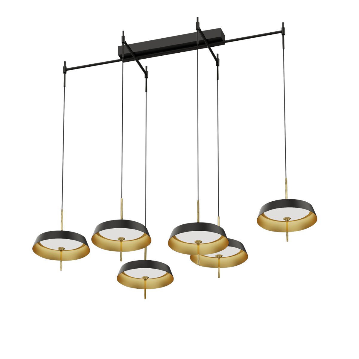 MD18001061-6B black/gold Светильник подвесной Delight Collection MD18001061 MD18001061-6B black/gold