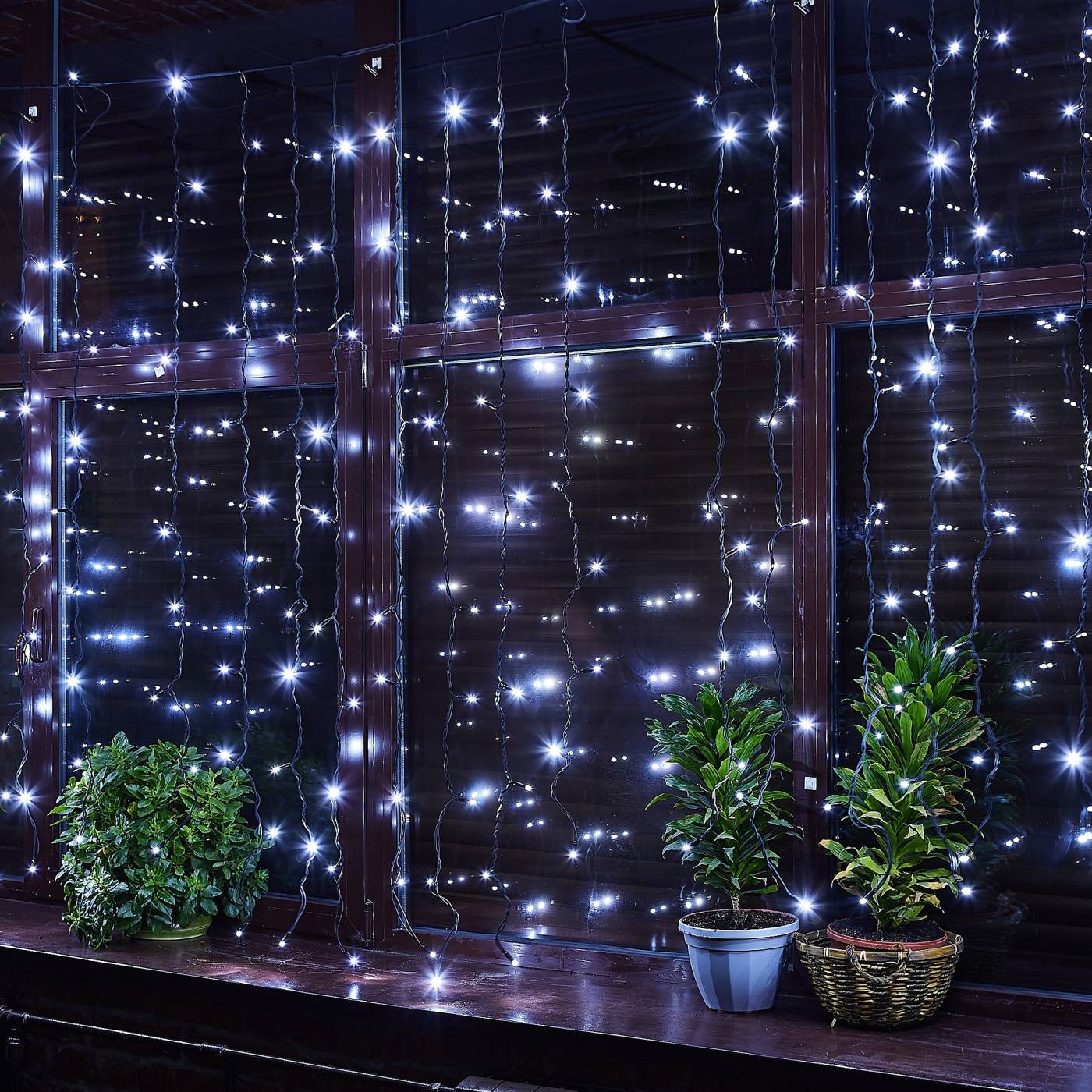 Занавес светодиодный с эффектом мерцания, 3х2м Uniel ULD-C3020-384/TBK WHITE IP67