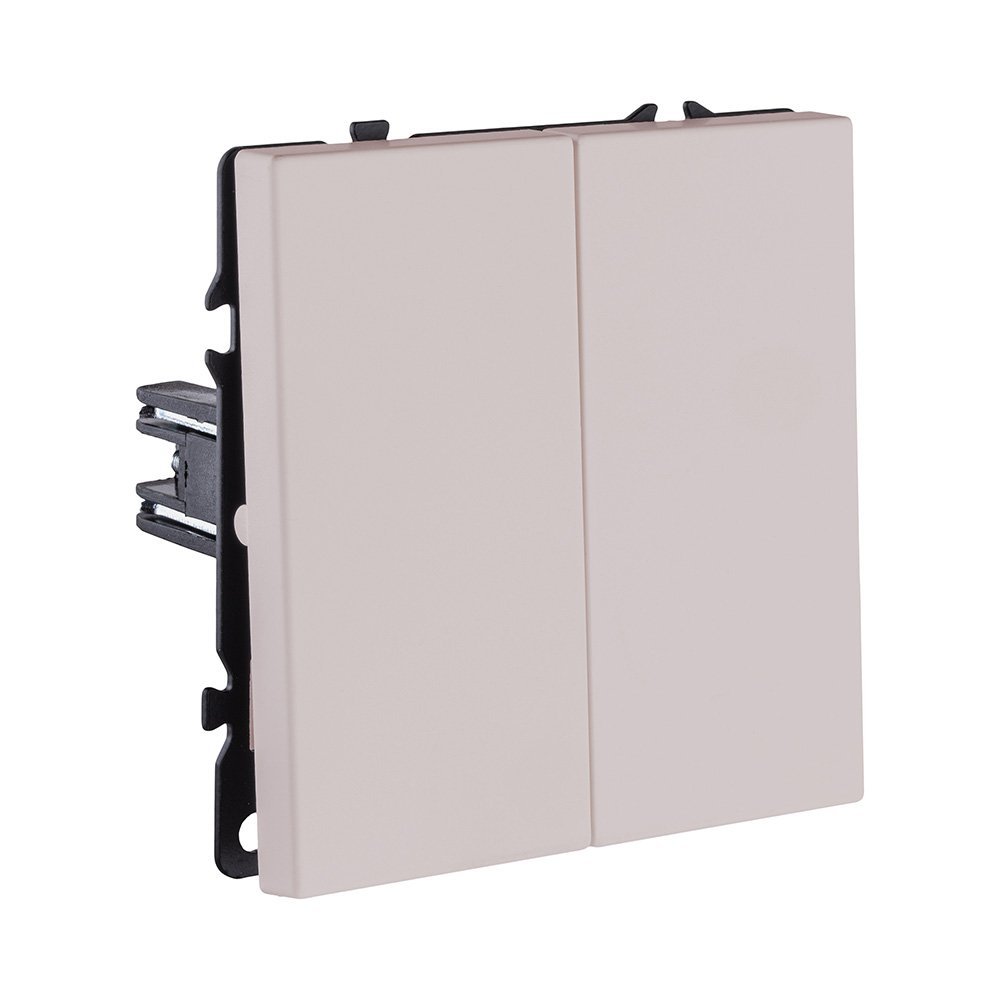 EC-025CM Выключатель кнопочный 2-клавишный 10А/250В, кашемир матовый Kollinger Eclipse EC-025CM