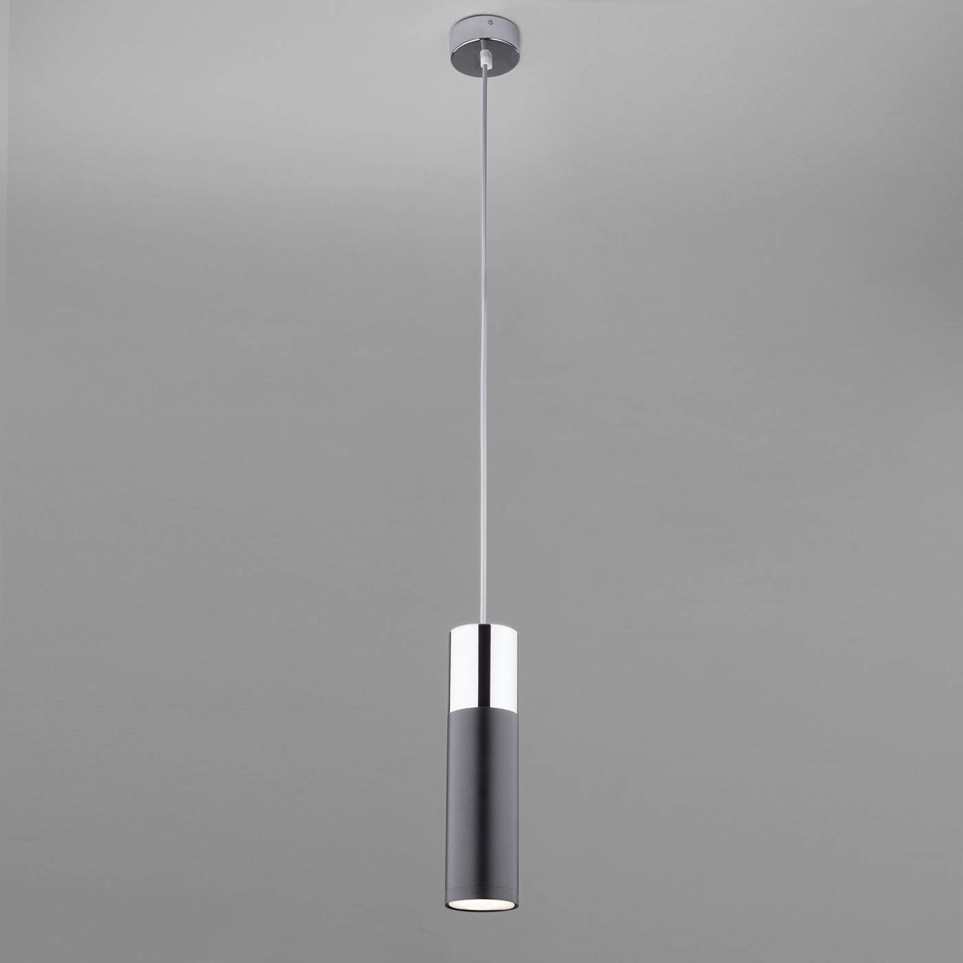 Светильник подвесной Eurosvet Double Topper 50135/1 LED хром/черный 12W