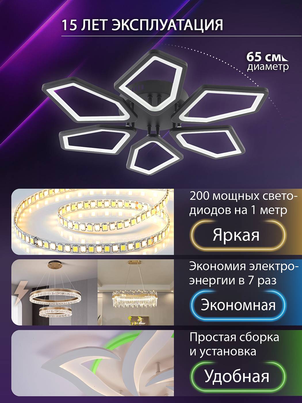Потолочная люстра Natali Kovaltseva 8144 LED LAMPS 81444
