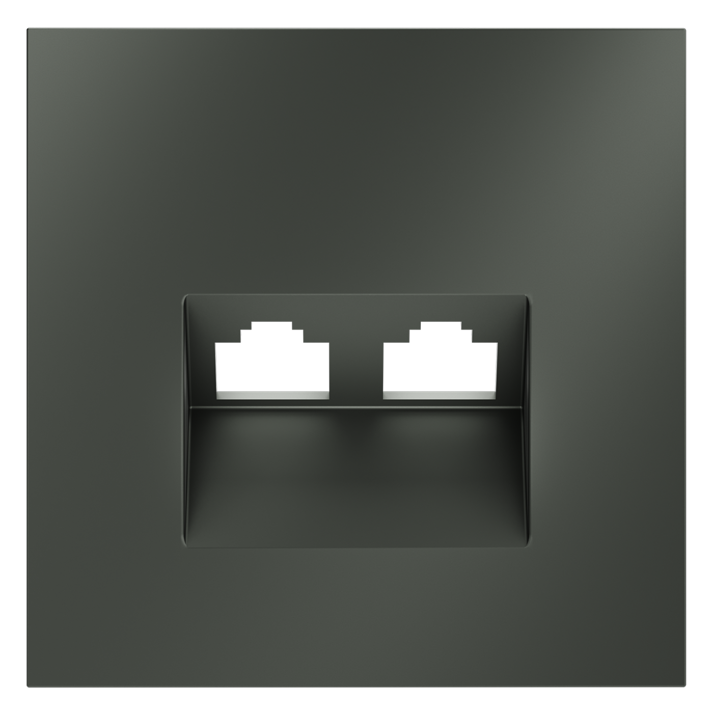 Накладка для розетки компьютерной двойной RJ45+RJ45 кат.6, S70 (титан)