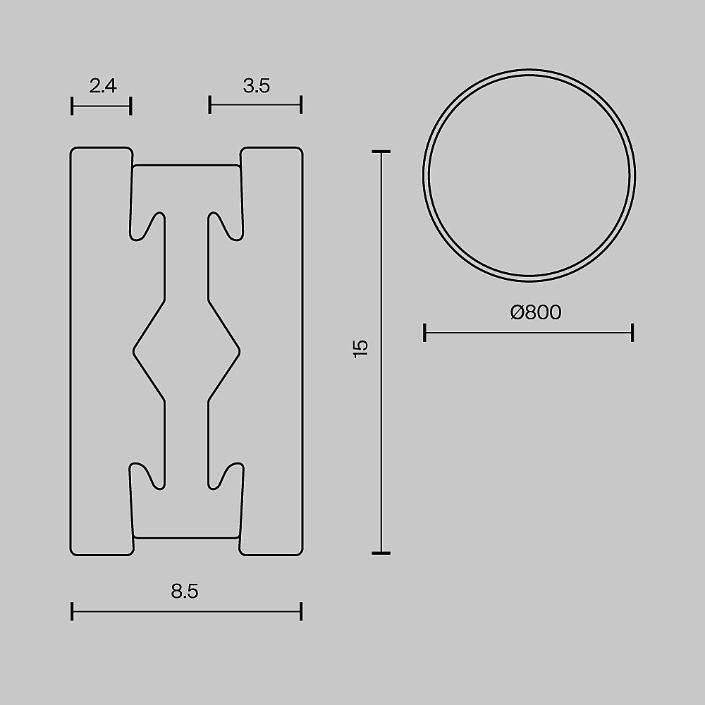 TRX154-R-D800-PT Шинопровод круглый 800 мм Maytoni Busbar trunkings Flarity TRX154-R-D800-PT