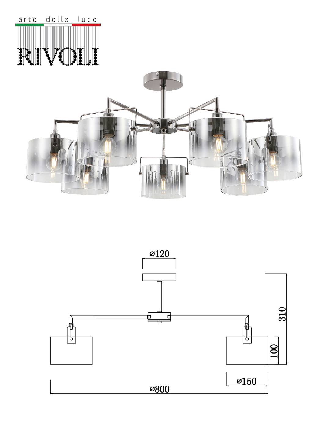 Потолочная люстра Rivoli Bonnie 2078-307