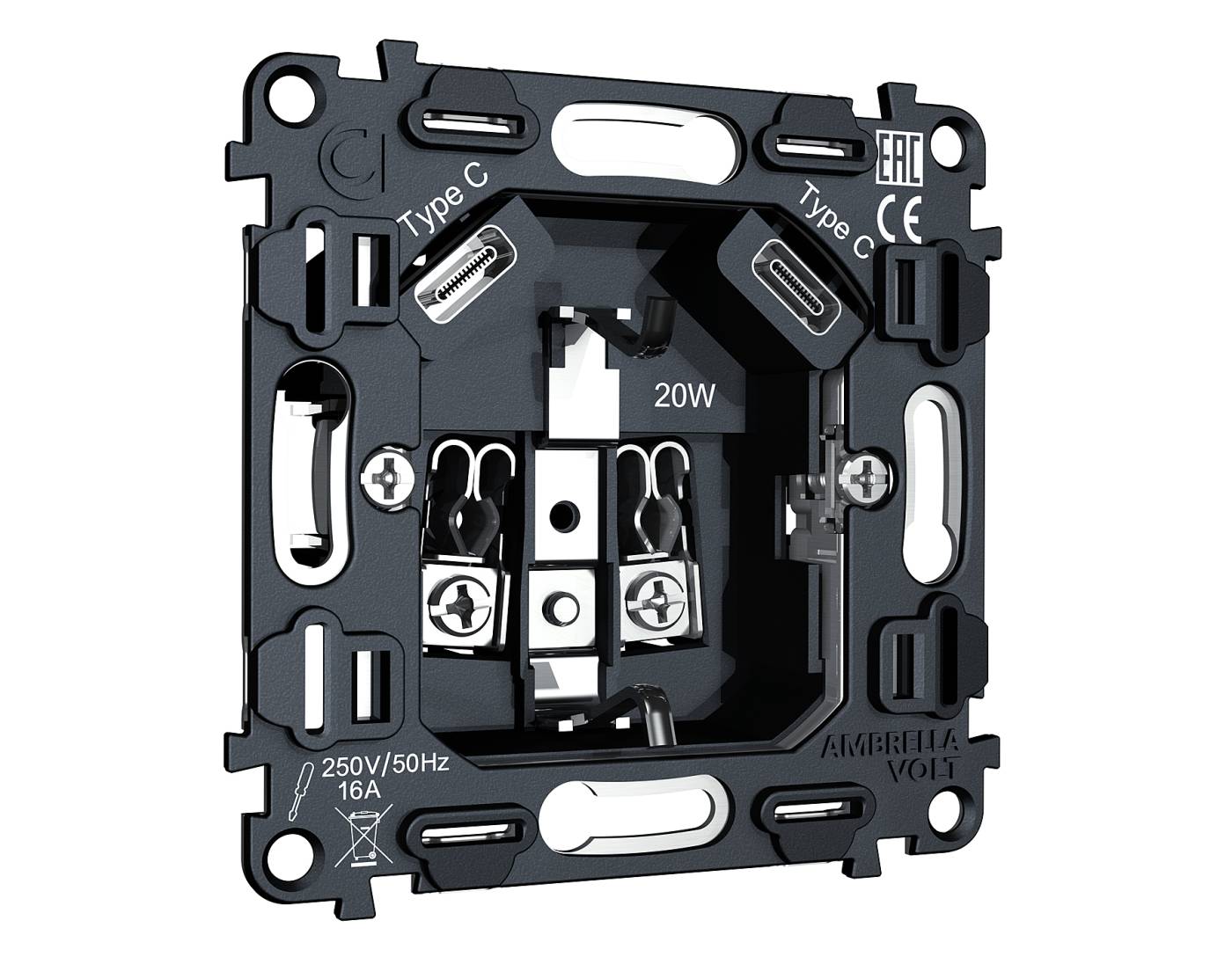 Механизм электрической розетки Ambrella Volt QUANT VM165