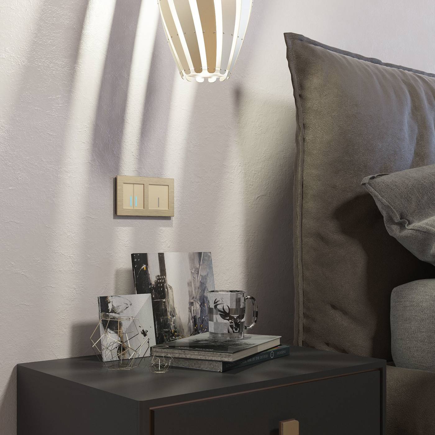 Выключатель Werkel W4520611/ Умный сенсорный выключатель двухклавишный (шампань)