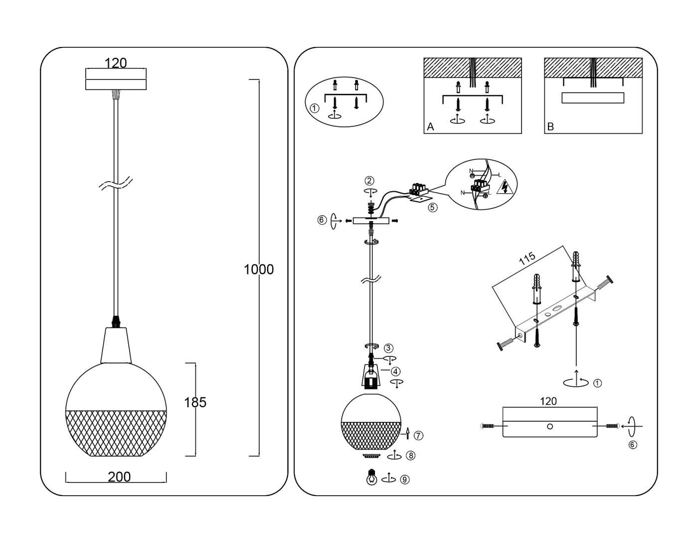 Светильник подвесной Ambrella Loft TR8502