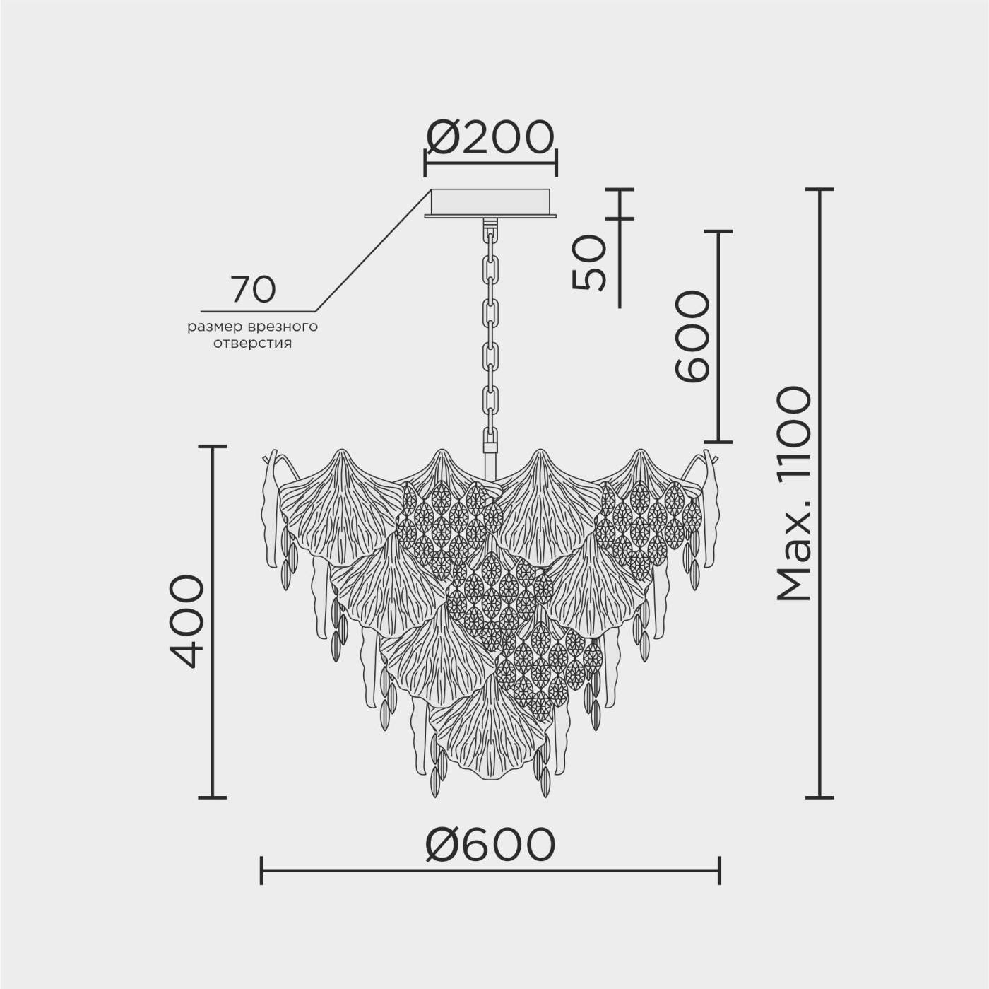 Подвесная люстра ML Modelux ML.9551.600 GD