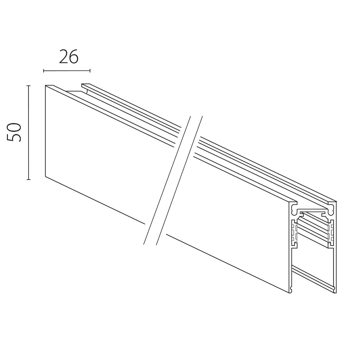 509027 Трек накладной UNO 48V 2м (Заглушки и декоративный экран в комплекте) Lightstar Uno 509027