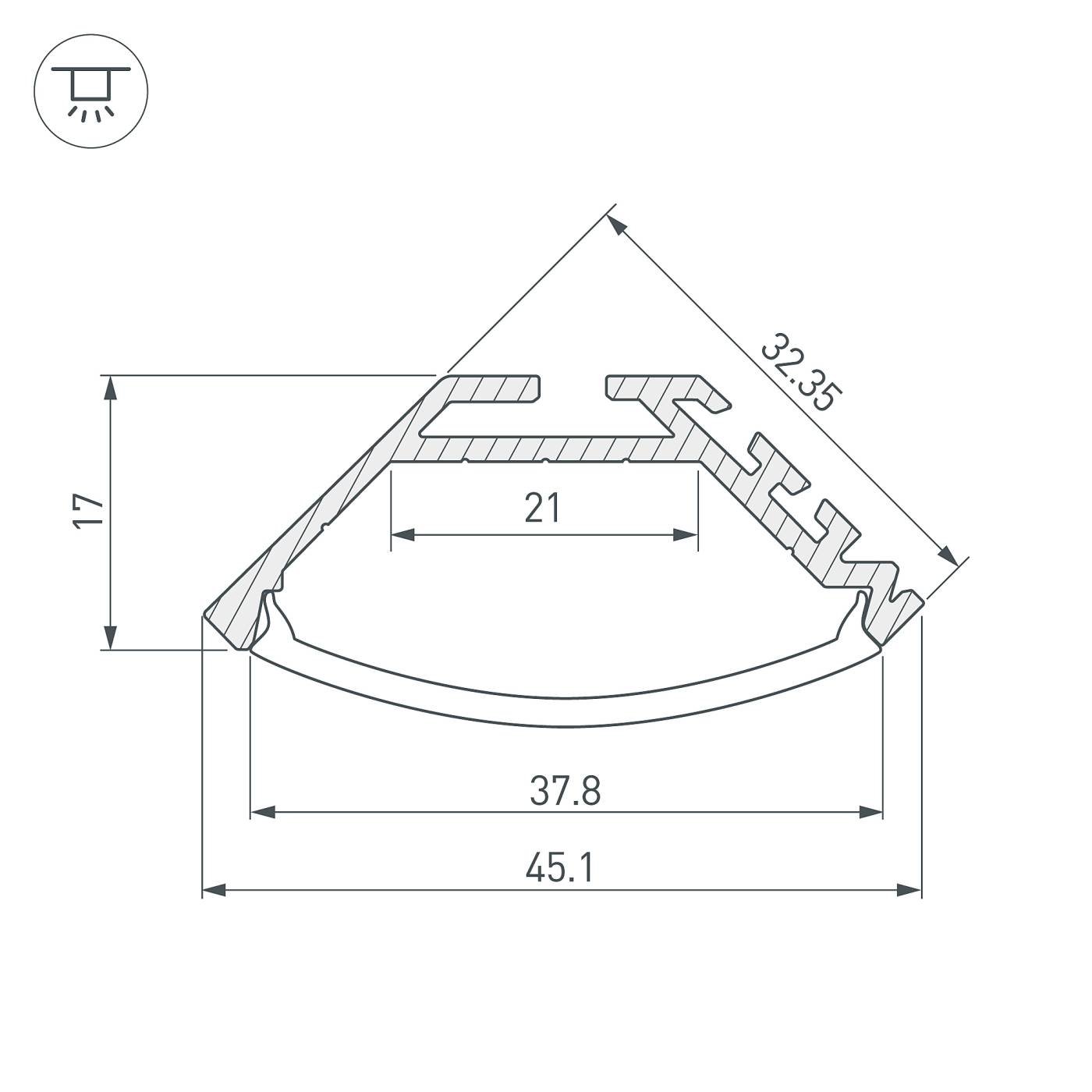 Профиль Arlight Klus-P45 020898