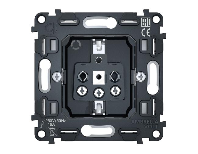 VM141 Механизм электрической розетки 16A-250V с/з на винтовых зажимах Ambrella Volt QUANT VM141