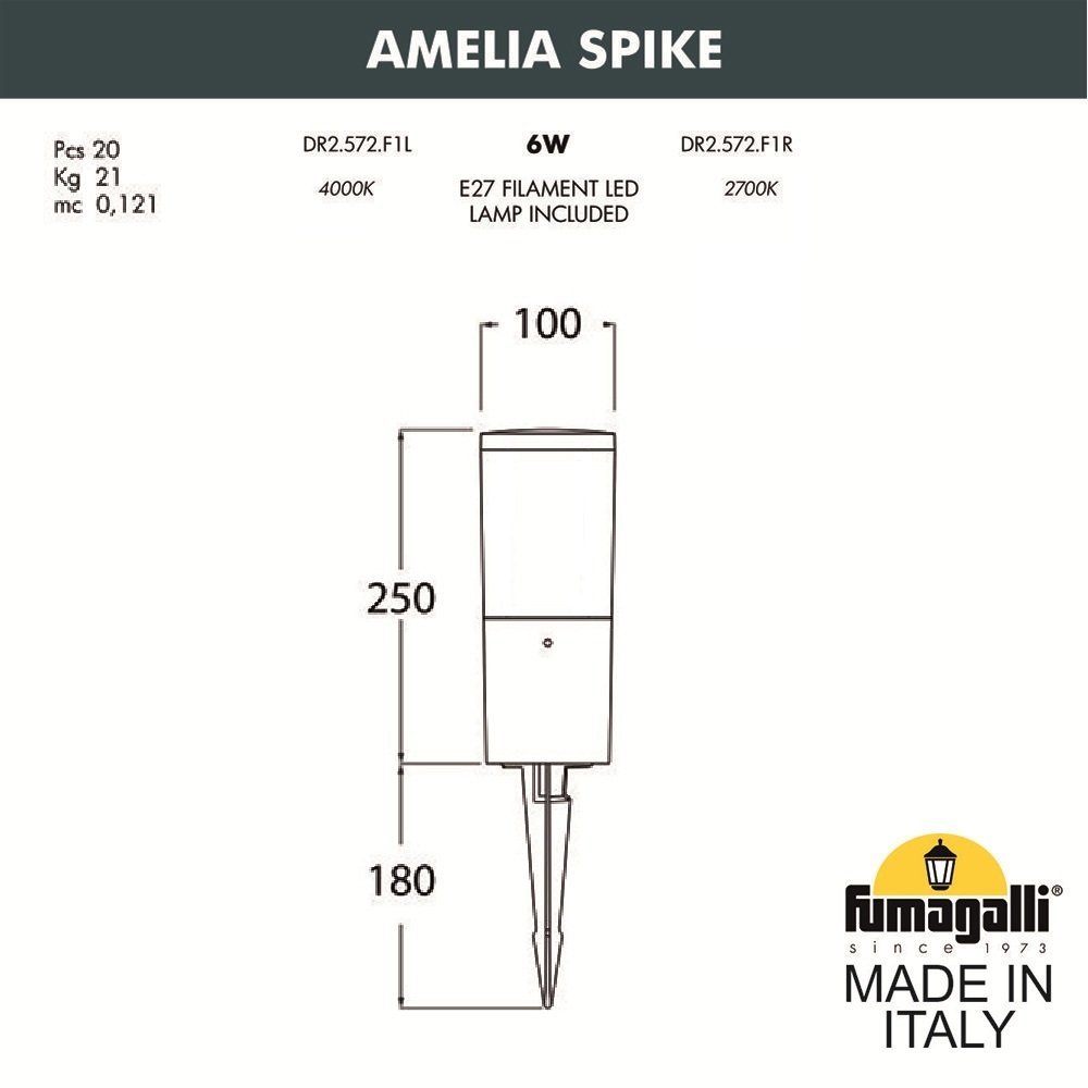 DR2.572.000.LYE27 Грунтовый светильник Amelia Fumagalli DR2.572.000.LYE27