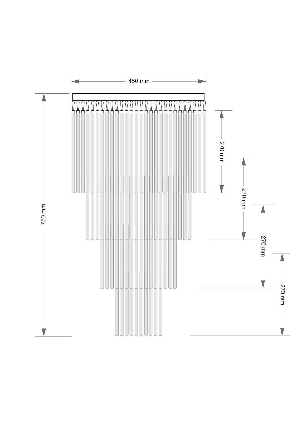 Люстра каскадная Kutek Filago FIL-PLM-7(P)450/270