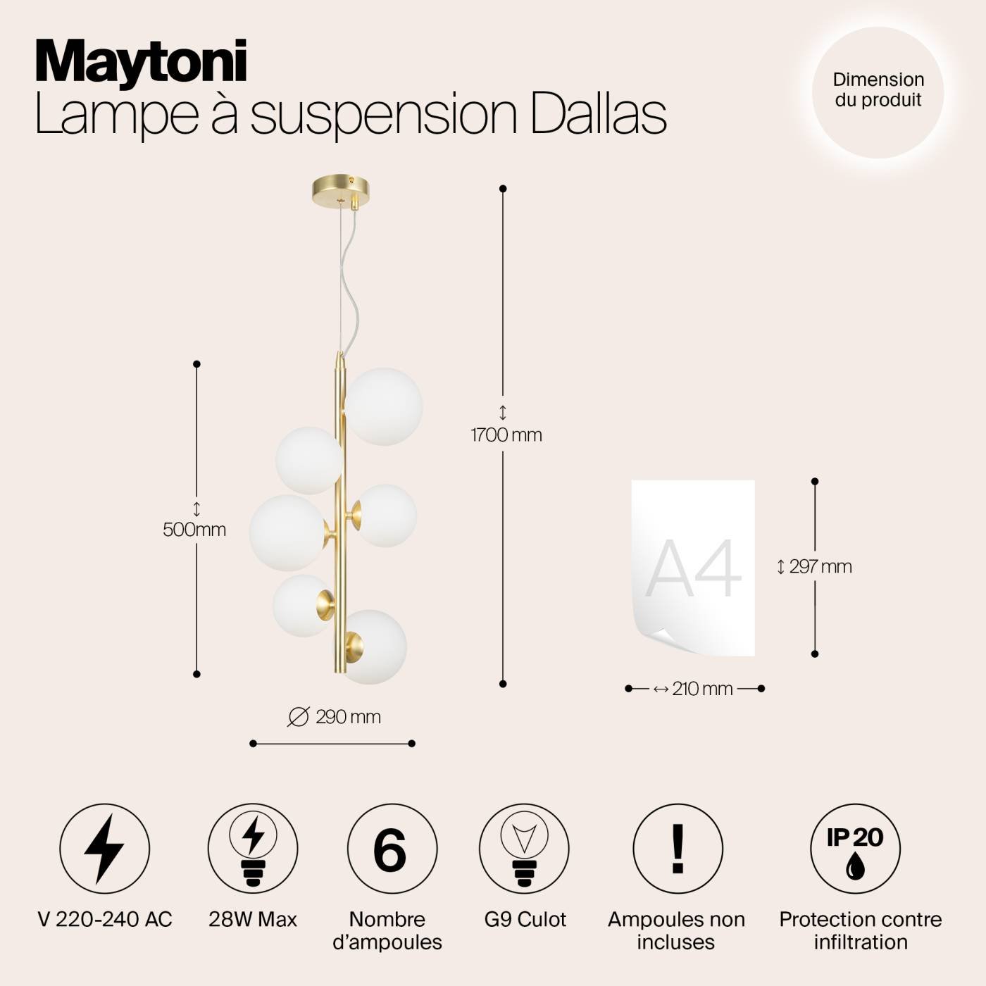 Подвесная люстра Maytoni Dallas MOD545PL-06BS